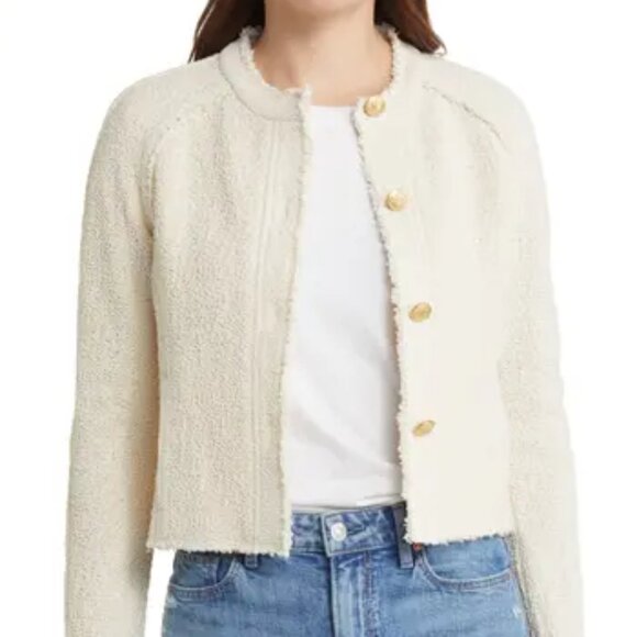 Rag & Bone Marisa Tweed Jacket Size 8 NWT Cream with Matte Gold Buttons - Picture 1 of 6